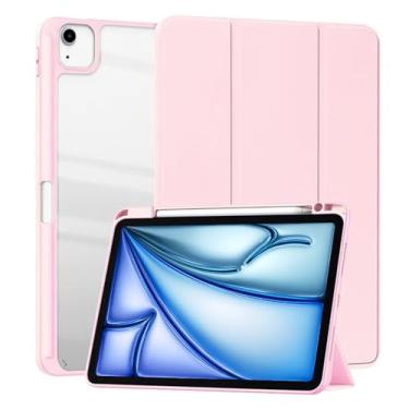 Imagem de SFFINE Capa transparente compatível com iPad Air 11 polegadas 7ª/6ª geração (M3/M2) 2025/2024, para iPad Air 5ª/4ª geração 10,9 polegadas 2022/2020 capa inteligente hibernar/despertar automática com