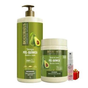 Imagem de Kit 1 Shampoo 1 Banho de Creme Pós Quimica 1 L + Presente Lourre 15ml 