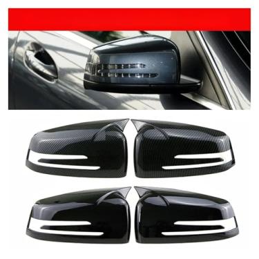 Imagem de Carro Preto Espelho Lateral Tampas Compatível Com Benz Abces Cla Gla Glk Classe W176 W246 W212 W204 C117 X156 X204 W221 C218 2009-2018(Black)