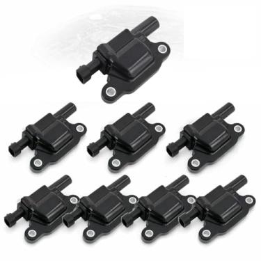 Imagem de Conjunto de 8 bobinas de ignição UF413 compatíveis com Chevy Silverado Suburban Tahoe GMC Sierra Yukon Cadillac Escalade Buick Pontiac Hummer 4.8L 5.3L 6.0L 6.2L V8, substitui # 12611424 12570616