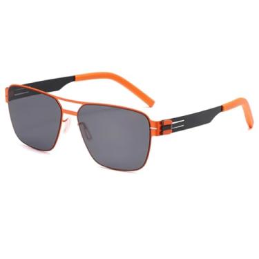 Imagem de JRLLFD Óculos de sol retrô para homens e mulheres, leve, de aço, com feixe duplo, resistente a UV400, fashion (ELIAS-C004)