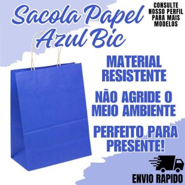 Imagem de Sacola Papel Azul Bic Lembrancinha Festa Decoraçao Eventos - LELU