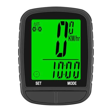Imagem de ASHATA Computador de Bicicleta Sem Fio/Com Fio, Velocímetro e Odômetro de Bicicleta Com Sono e Despertar Automáticos, Display Retroiluminado, Rastreador de Velocidade de Ciclismo (585 Preto Com)