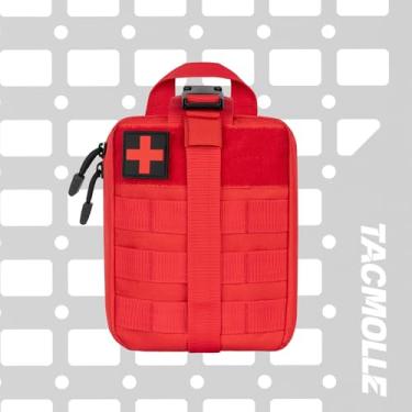 Imagem de TACMOLLE Bolsa tática – Bolsa militar MOLLE durável, bolsa IFAK para painel MOLLE, viagens, atividades ao ar livre, primeiros socorros, organizador de transporte diário
