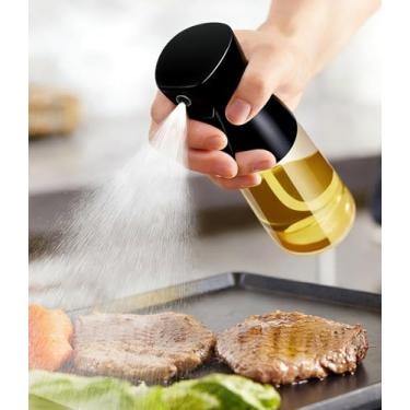 Imagem de Pulverizador de óleo para cozinhar, pulverizador de azeite de oliva de vidro de 220 ml, garrafa de azeite recarregável
