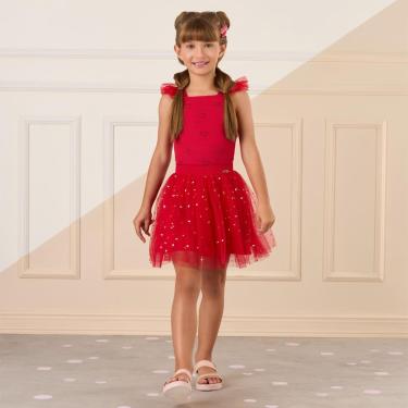Imagem de Conjunto Infantil Menina Regata/Saia Tule Vermelho Mon Sucré-Feminino