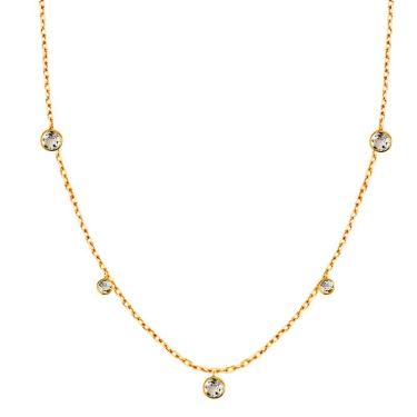 Imagem de Gargantilha com zirconias Brancas em Ouro 18K