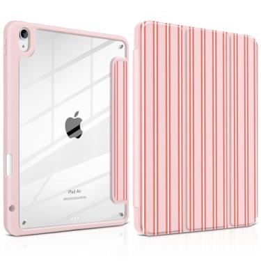 Imagem de Yebiseven Capa para iPad Air 11 polegadas M3 M2 2025 2024, iPad Air 5ª 4ª geração 10,9 polegadas 2022 2020 - [suporte de lápis embutido], traseira rígida transparente à prova de choque, suporte de