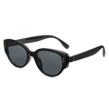 Imagem de Óculos de sol para mulheres, homens, modernos, proteção UV para uso ao ar livre 1194, Lente cinza com armação preta