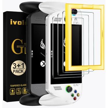 Imagem de ivoler Pacote com 3 protetores de tela para ASUS ROG Xbox Ally/ROG Xbox Ally X Handheld 2025 com moldura de alinhamento, vidro temperado, cobertura total de 7 polegadas, Ultra HD transparente