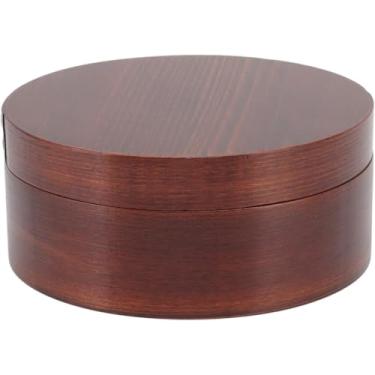 Imagem de Lunch Box Wood Bento Box Round Food Container Snack Organizer Single Level Wooden Storage Box For Office Home Camping Picnic
