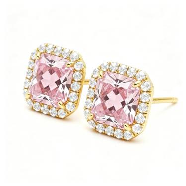 Imagem de 1 par de brincos quadrados clássicos de quatro pontas, elegantes e delicados, presente feminino para festas e encontros