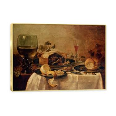 Imagem de Moldura dourada. Arte vintage emoldurada de frutas mortas, pintura clássica de cozinha country, decoração de parede de casa de fazenda quente para sala de jantar e cozinha. C02. 30x42cm-11,8x16,5 pol.