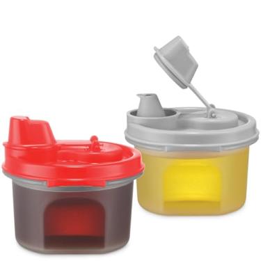 Imagem de SIGNORA WARE Conjunto de dispensador de azeite de oliva e vinagre – Conjunto de dispensador pequeno sem gotejamento, hermético, à prova de vazamento para acampamento, churrasco, cozinha, vinagre, óleo