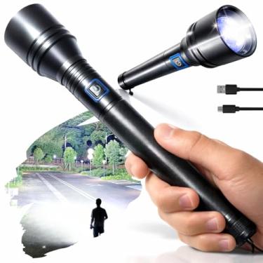Imagem de Lanterna LED Recarregável 1000 Lúmens com Zoom Ajustável e Foco de Longo Alcance, USB-C, Resistente à Água e Quedas, Iluminação Potente para Camping, Trilhas, Aventuras Noturnas e Uso Profissional