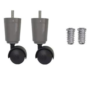 Imagem de Pé Cama Box Cinza Rodízio + Bucha Americana (2)