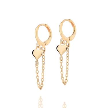 Imagem de Brinco Argola Coração Banhado a Ouro 18k - 527417