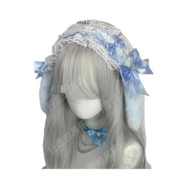 Imagem de Faixa De Cabelo Com Orelhas De Coelho Góticas, Estilo Harajuku Lolita 