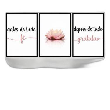 Imagem de Kit 3 Quadros Fé E Gratidão Dente De Leão 24X18Cm