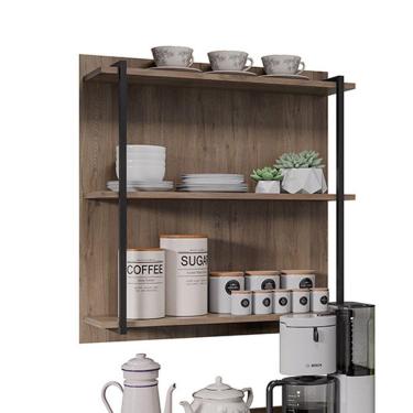 Imagem de Prateleira Industrial Tripla Cozinha Suspenso De Parede Emi 70,5cm Freij M12 - D'rossi