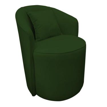 Imagem de Poltrona Redonda Serena Suede Base Fixa C05 - D'rossi Cor Verde