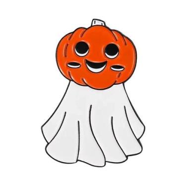 Imagem de Broche De Esmalte Gótico De Halloween Com Caveira, Aranha, Esqueleto E