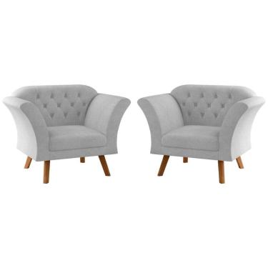 Imagem de Conjunto Poltrona Para Sala De Recepção Moreira Linha Cinza