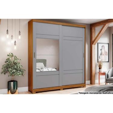 Imagem de Guarda Roupa Casal 2 Portas De Correr E 3 Gavetas Verg Nature/Off White - Henn