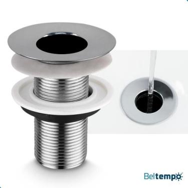 Imagem de Válvula Padrão Ralo Para Cuba Pia Banheiro Inox Cromada Classic Beltem