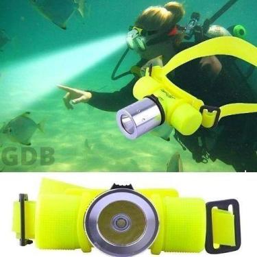 Imagem de Lanterna Led De Cabeça Mergulho A Prova Dágua Profissional 3 Pilhas AA