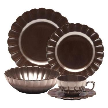 Imagem de Aparelho de Jantar e Chá 30 Peças Oxford Flora Anis