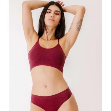 Imagem de Sutiã Top Sem Costura Jacquard Marisa Vinho-06002, 40, Vinho