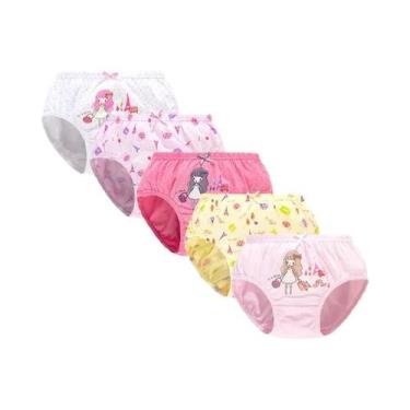 Imagem de Calcinhas De Algodão Para Meninas Com Estampa De Princesa, Conjunto De