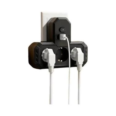 Imagem de Tomada ue 4 soquetes tomada elétrica sem cabo de extensão com portas u