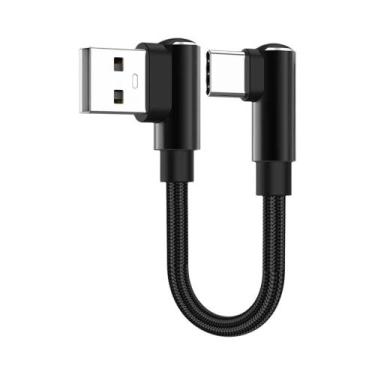 Imagem de Cabo USB a Tipo C Para Tipo C Com Duplo Conector Em L, 66W, Carregamen