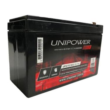 Imagem de Bateria Selada Unipower, Para Nobreak e Sistemas de Monitoramento E Segurança, 12V, 7.0Ah, Preto - UP1270SEG