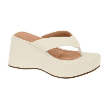 Imagem de Sandália Plataforma de Dedo Confortável Feminino Vizzano Branco Off / 