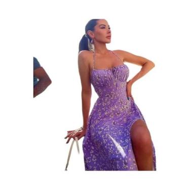 Imagem de Vestido Longo Floral De Verão Para Mulheres, Elegante Para Praia E Mod