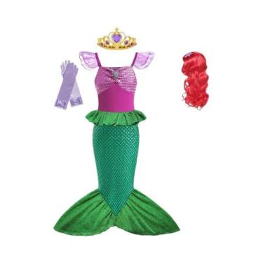 Imagem de Fantasia De Princesa Sereia Para Meninas, Vestido De Cosplay Para Fest