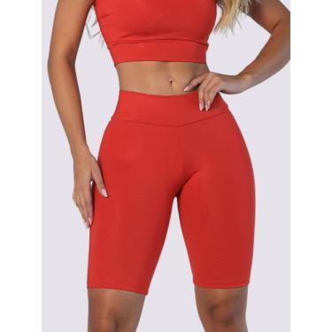 Imagem de Bermuda Suplex Fitness Feminina Academia Treino Malhar Cintura Alta Ci