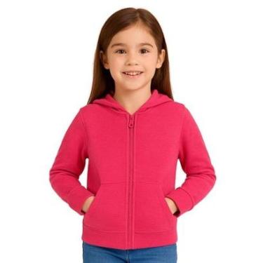 Imagem de Moletom Canguru Zíper Com Capuz Infantil e Juvenil Unissex Básica Kyly-Unissex