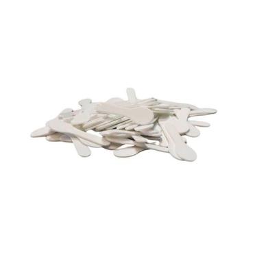 Imagem de KIT C/ 50 Espátulas para Creme Plástica Branca 4,5cm - Fluir