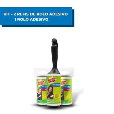 Imagem de Rolo Adesivo Tira Pelo Scotch Brite 3M e 2 Refis