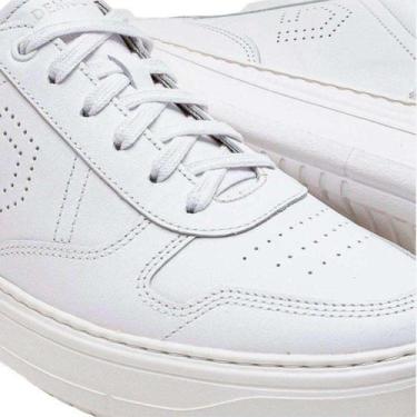 Imagem de Tênis Masculino Democrata Denin Block em Couro Original, Branco, 42