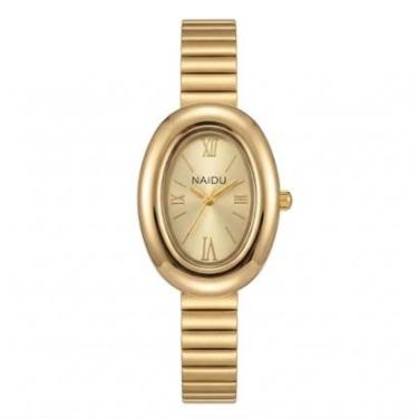 Imagem de Relógio Feminino Dourado Analógico Oval Mini Social Aço Inox-Feminino