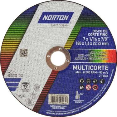 Imagem de Disco Multicorte 180 Mm X 1,6 Mm X 22,23 Mm, Norton