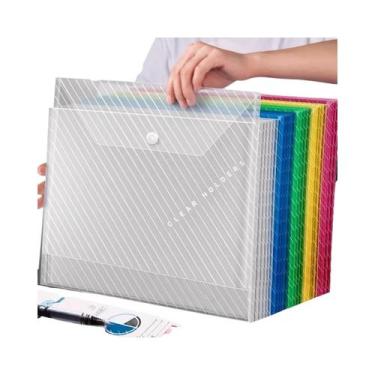 Imagem de Pastas De Documentos A4 Transparentes Multicoloridas Em Polipropileno,
