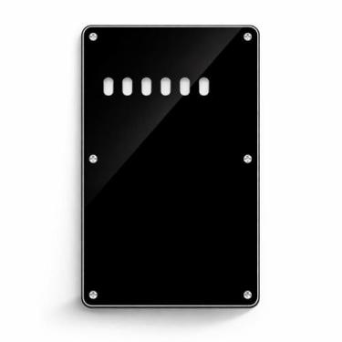 Imagem de Escudo Traseiro Guitarra Mola 3 Camadas Preto Brilhante - Wave