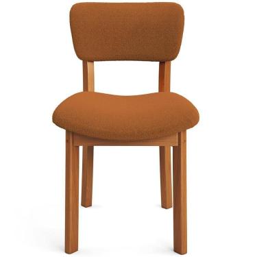 Imagem de Kit 04 Cadeiras Para Sala De Jantar Cozinha Living Estofada Dara L02 Bouclê Terracota - Lyam Decor