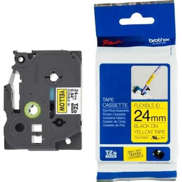 Imagem de Fita Brother TZEFX651 24mm Preto sobre Amarelo, BROTHER